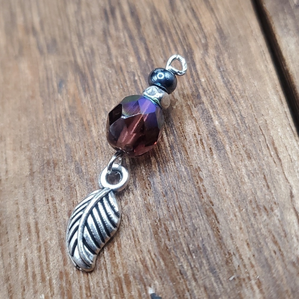 Stunning purple passion facet feather boho‎ pendant bohemian 💜